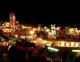 A photo of the Allentown Fair midway at night