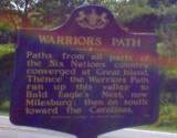 photo of a sign marker explaining the Indian path through the Bald Eagle State Park area