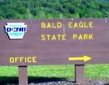 photo of PA State Park sign leading into Bald Eagle State Park