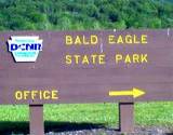 photo of PA State Park sign leading into Bald Eagle State Park