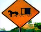 photo of a road sign warning of Amish buggy crossing in PA