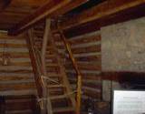 photo of the inside steps at a cabin at Central Pennsylvania historic landmark Fort Roberdeau