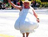 A fun guy dressed as garlic at Pocono Garlic Festival