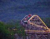 View of roller coaster at Knoebles Amusement Park