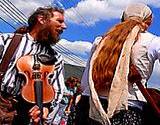 folk entertainment at the Kutztown Festival with guitar player and a fiddle player