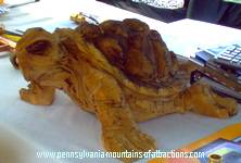 photo of a hand carved tortoise for sale at 7 Springs Resort