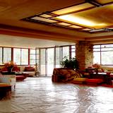 View of livingroom in Frank Lloyd Wrights Fallingwater