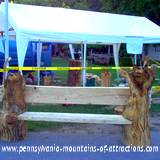 PA fall festival chainsaw sculpture bench at Lakemont Park