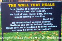 Entrance sign to visit The Wall-Viet Nam War Memorial