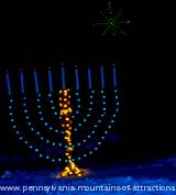 Menorah lights at Lakemont Parks Holiday Lights on the Lake