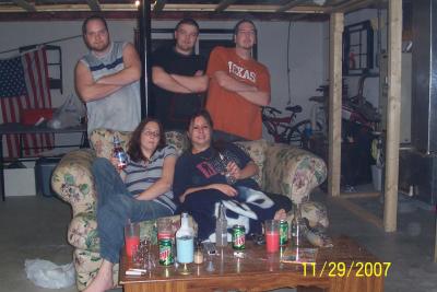 This is the group u can see on black jacket and in back on white wall is orbs.