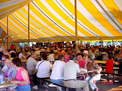 Concert tents feature continuous entertainment rain or shine