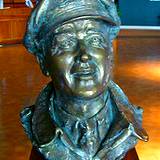 A bust of James Stewart on display in the James Stewart Museum