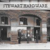 A photo of Jame's Stewart's fathers hardware store in Indiana, PA