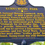 photo of a PA historical marker declaring Kennywood Park a National Historic Landmark