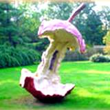 View of sculpture of eaten apple at Frank Lloyd Wright's Kentuck Knob