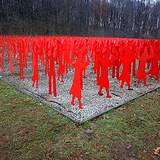 View of sculture of Red Army at Frank Lloyd Wright's Kentuck Knob