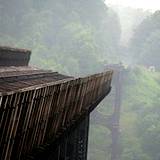 photo of the destruction area of the Kinzua Viaduct at Kinzua Bridge State Park