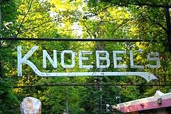 Knobels Amusement Park's Entrance Welcome Sign