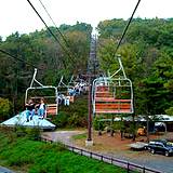 convenient chairlift ride through Knoebels Amusement Park