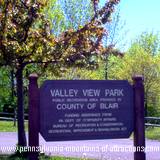 A sign leading to Valley View Park on the Mystery Tour