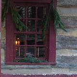 photo decorated at Old Bedford Village Colonial Christmas event.