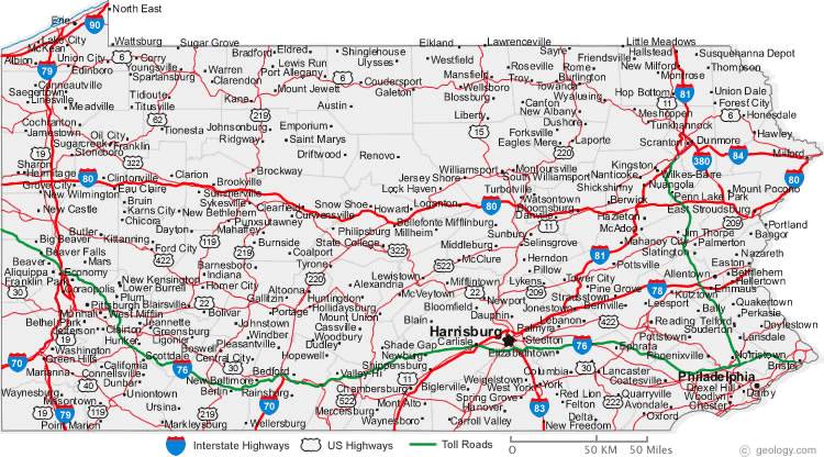 Pennsylvania Road Map