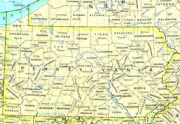 Pennsylvania County Map