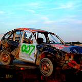 a photo of a demolition car at the Cambria County Fair