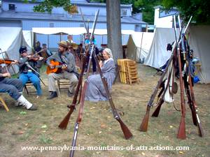 photo of a Civil War reenactment camp