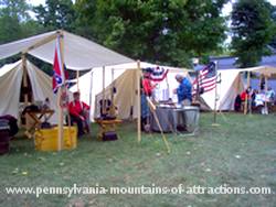 Civil War reenactment camp