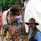 photo of people on the Appalachian Wagon Train caravan