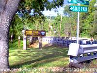 Photo of the sign leading to the area with the bat colony at Canoe Creek Sate Park