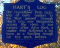 photo of a sign leading into Alexandra, PA telling the history of Hartz Log