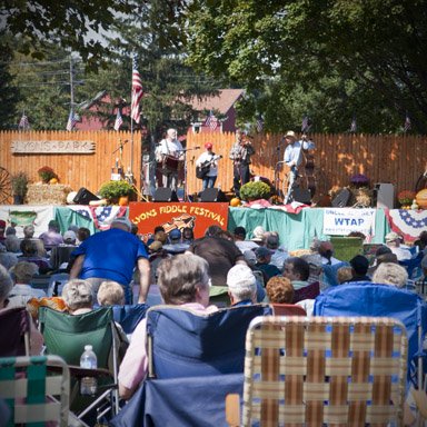 A record breaking crowd enjoyed a beautiful day of music at the 27th annual Lyons Fiddle Festival.