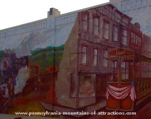 mural of streetcar before it was done