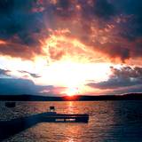 Photo of beautiful sunset over a Pennsylvania Lake